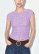Purple stretch T-shirt with embossed floral texture_3