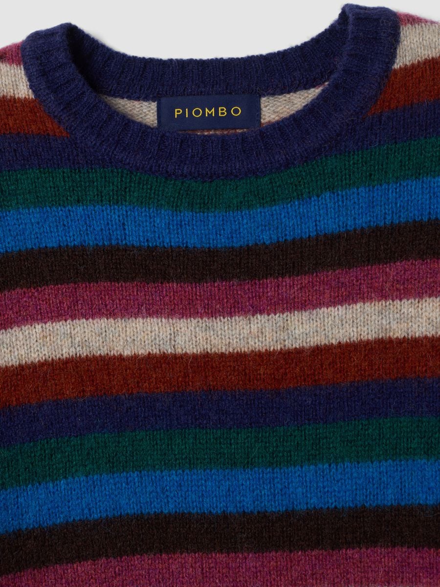 Navy striped pure wool crew-neck jumper_2