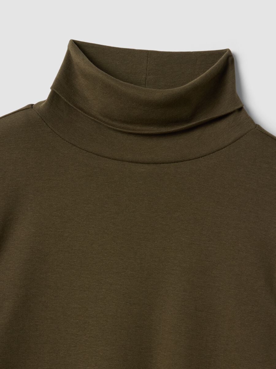 Brown crew-neck pure cotton T-shirt_5