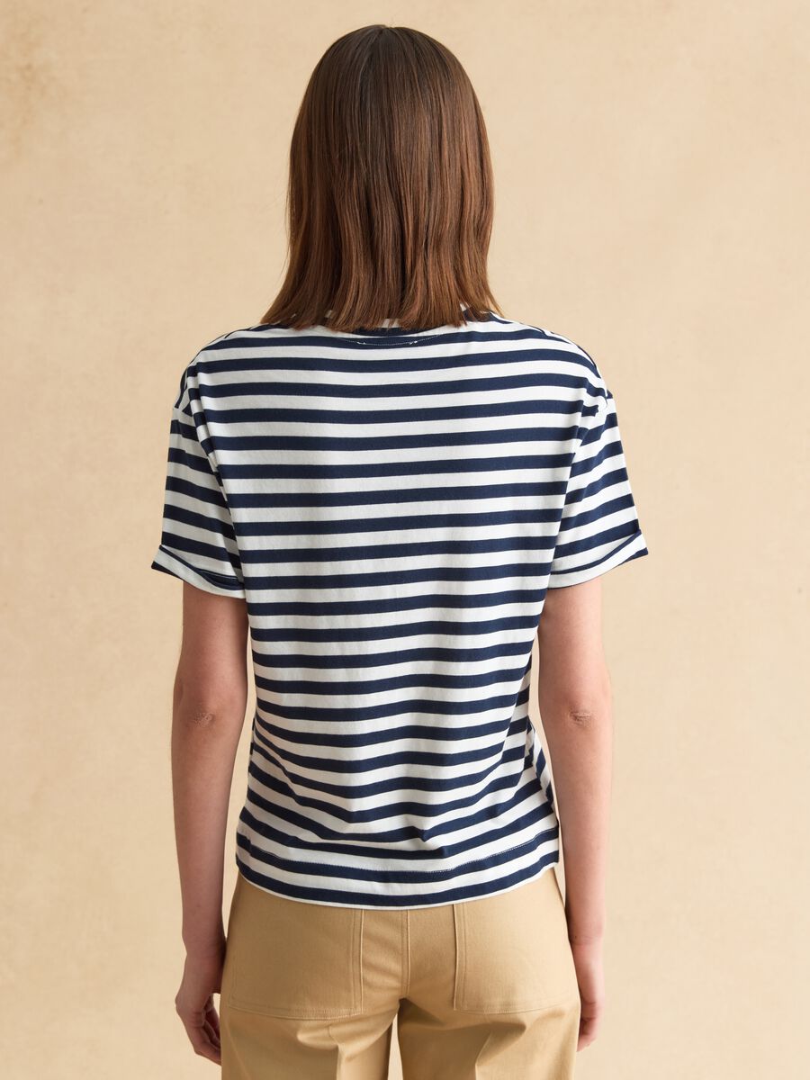Multicolour striped cotton t-shirt regular fit_3