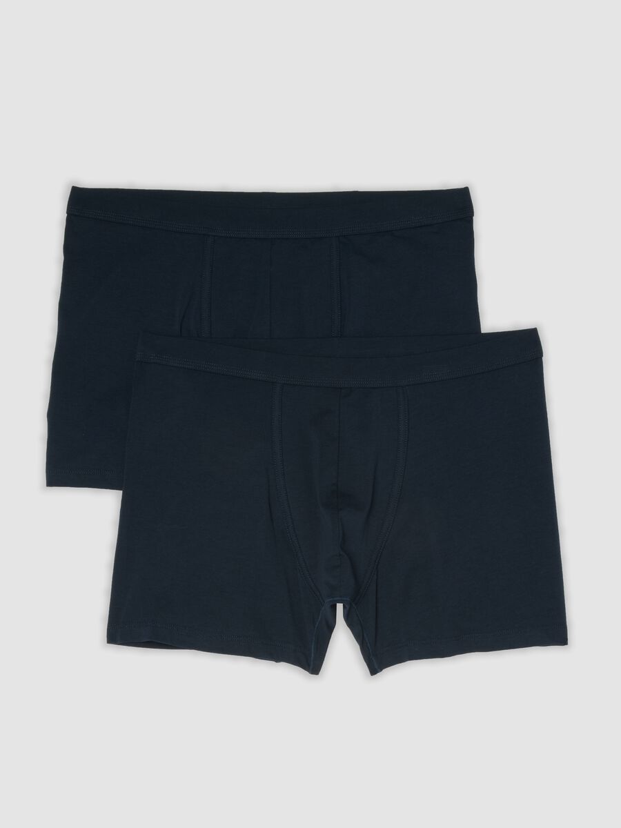 Bipack di boxer blu in cotone Supima elasticizzato_4