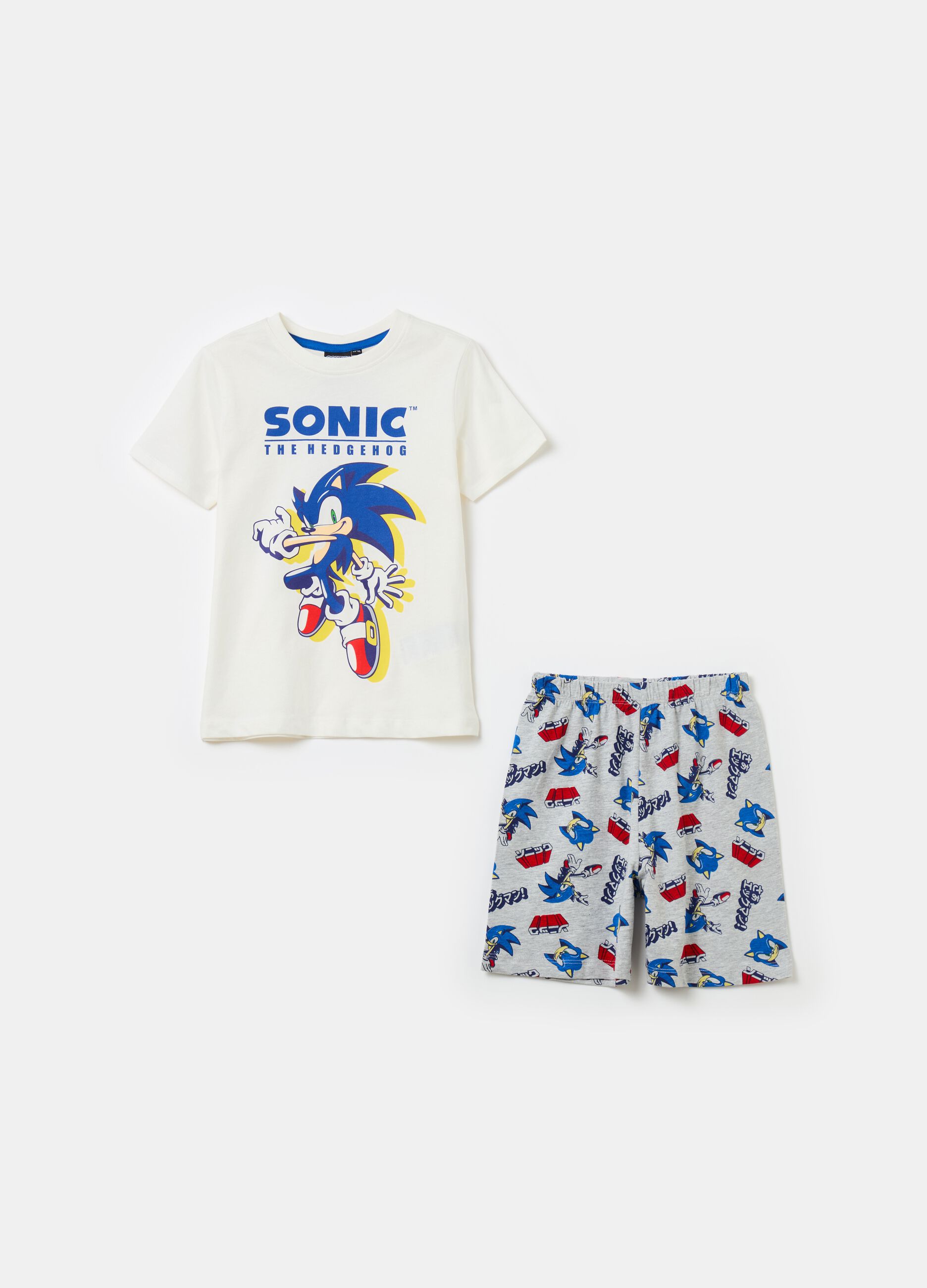 Organic cotton pyjamas with Sonic™ print
