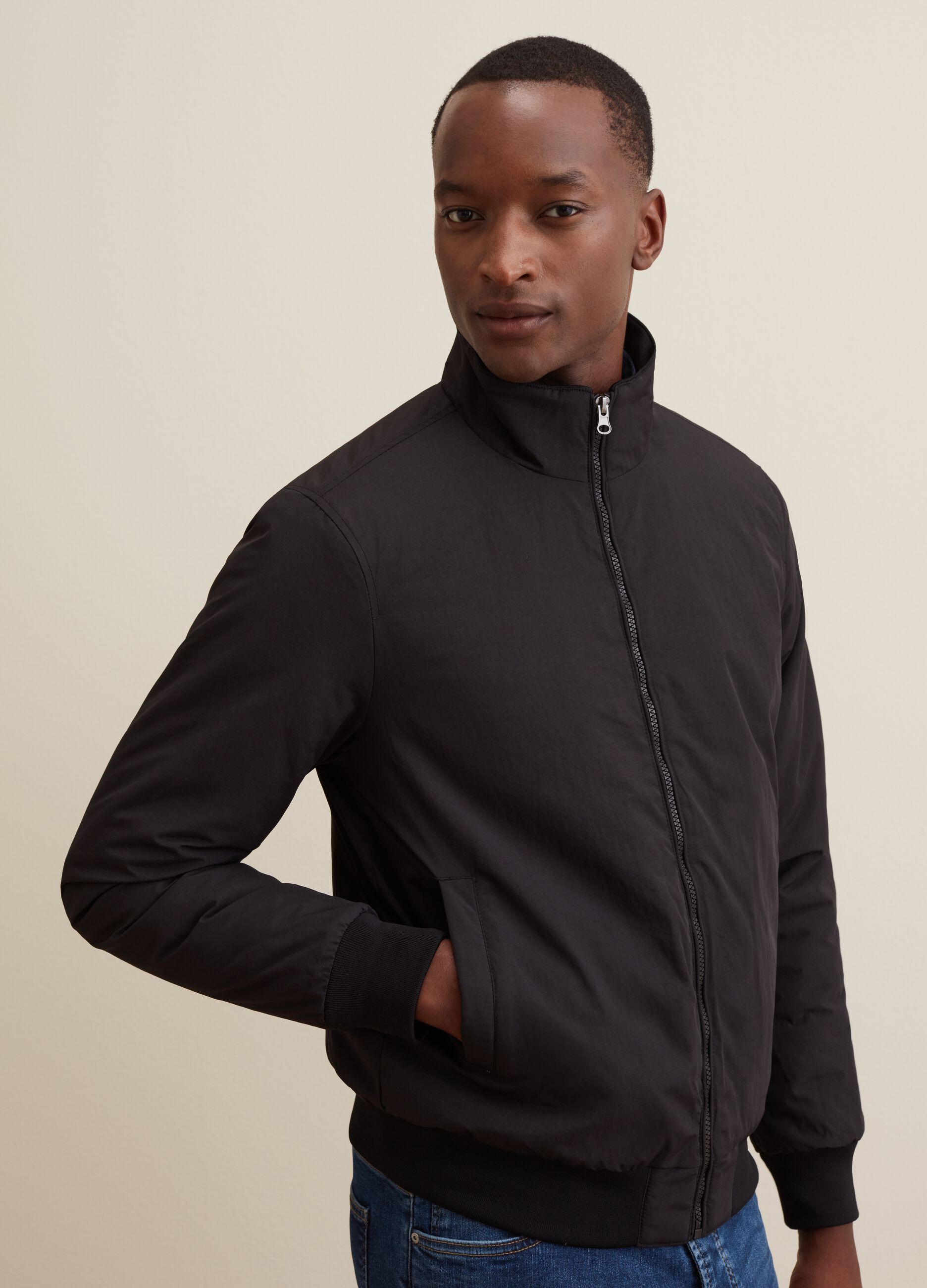 Full-zip bomber jacket with high neck_1