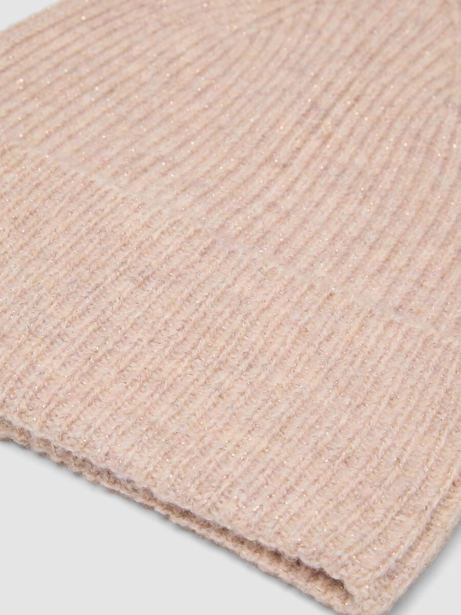 Pink ribbed stretch-wool beanie_1