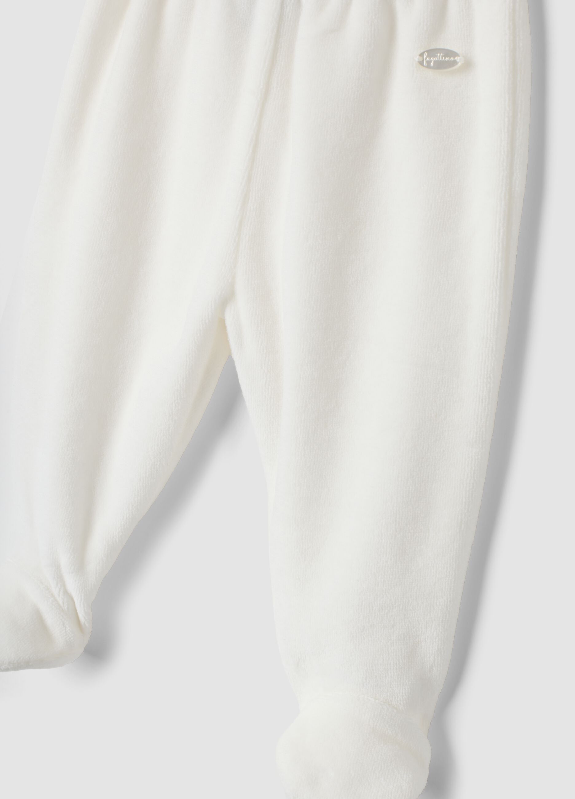 White organic cotton blend set with collar