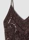 Braunes, figurbetontes Tanktop aus Stretchstoff mit Pailletten_5