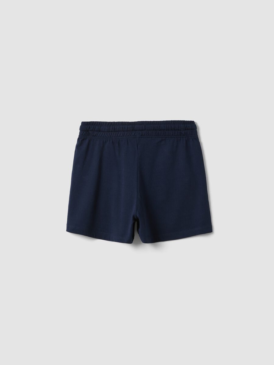 Girls&rsquo; regular-fit blue pure cotton shorts_1