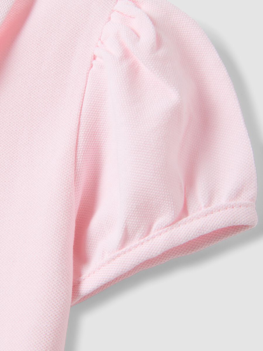 Girls' Pink Pure Cotton Polo, Regular Fit_3