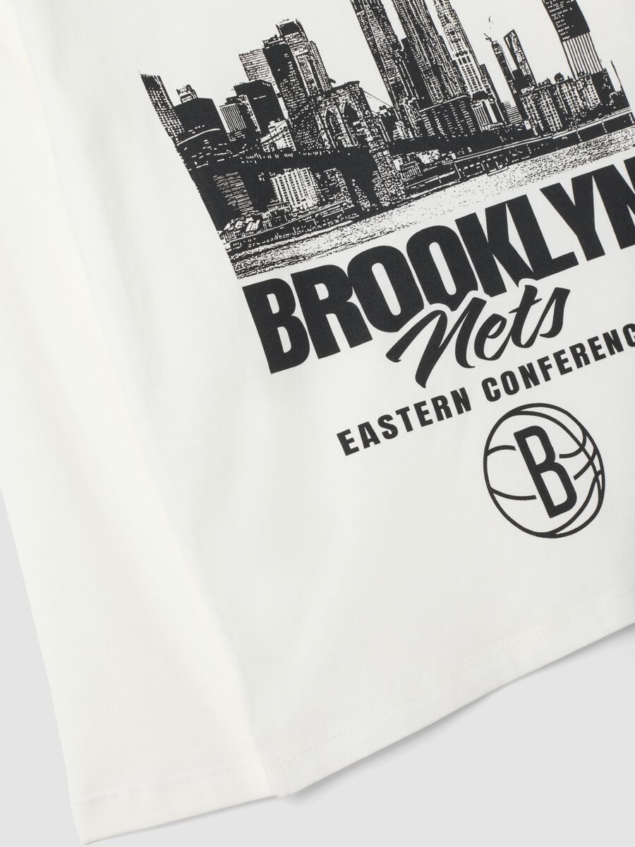 White crew-neck pure cotton printed T-shirt_3