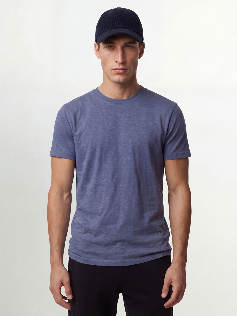 Purple pure cotton regular-fit short-sleeve T-shirt_0