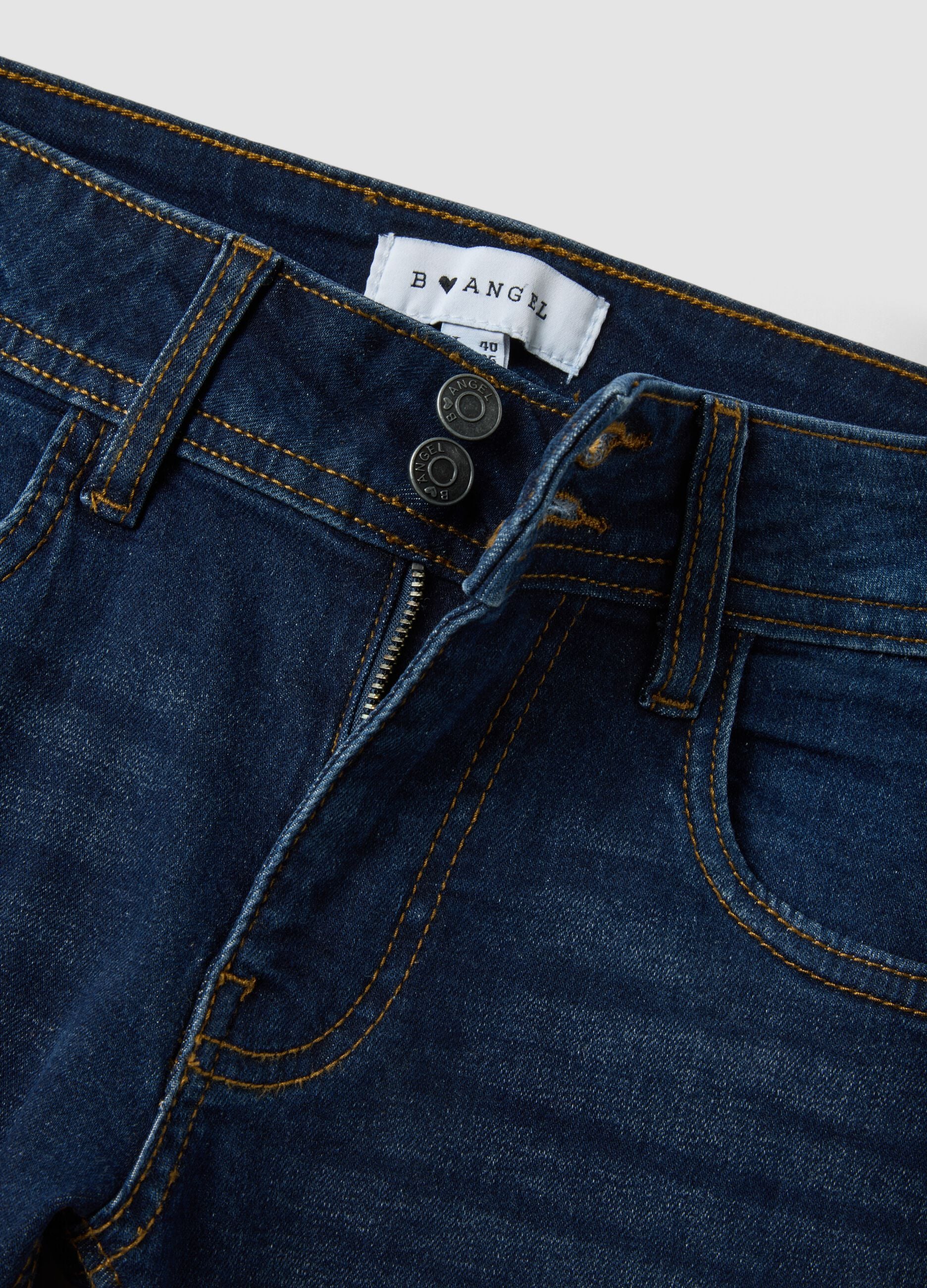 Jeans blu in cotone elasticizzato flare fit