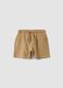 Boys' Regular Fit Beige Pure Cotton Shorts_0