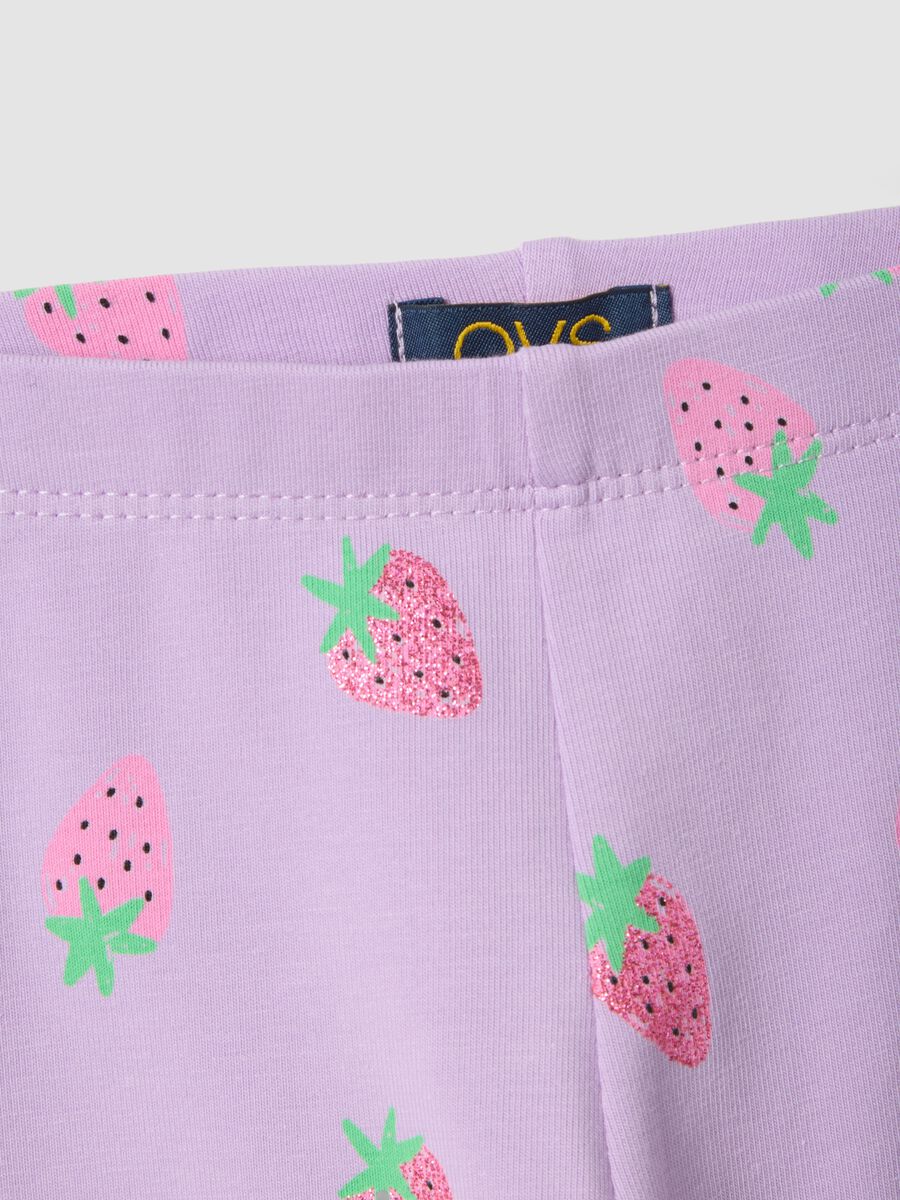 Girls' Skinny Organic Cotton Elasticated Violet Leggings_3