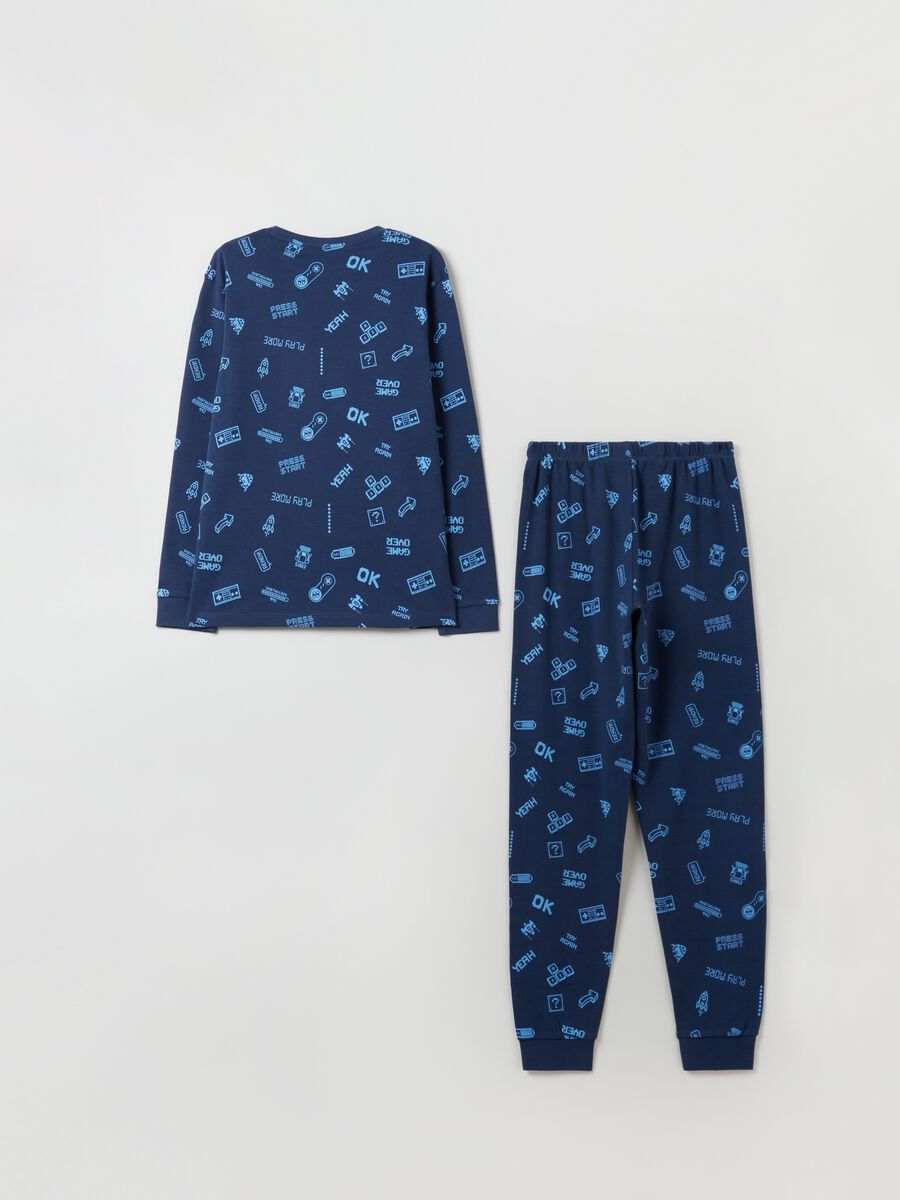 Pijama de algodón con estampado gaming_1