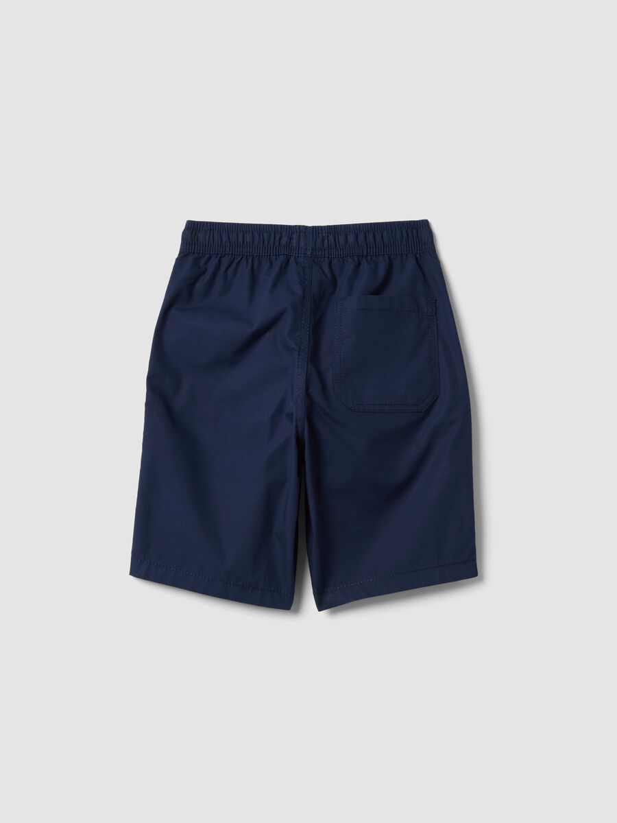 Children's blue pure cotton shorts, regular fit_1