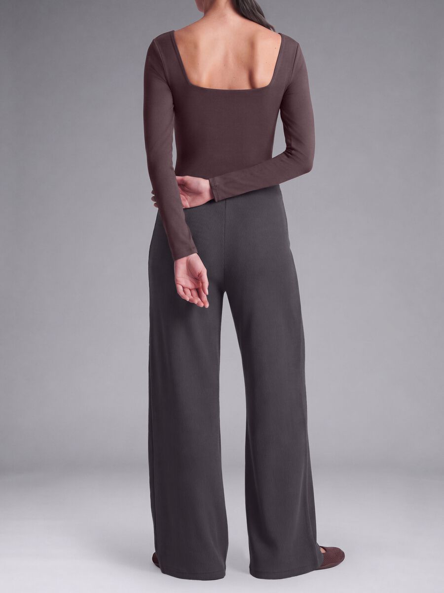 Grey wide-leg stretch modal trousers ALTAVIA STUDIO_4
