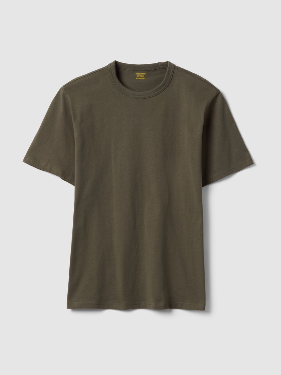 T-shirt girocollo in puro cotone verde relaxed fit_0