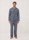 White and blue organic cotton flannel pyjamas, regular fit_0