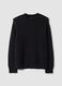 Black crew-neck jumper in viscose blend, oversized fit_0