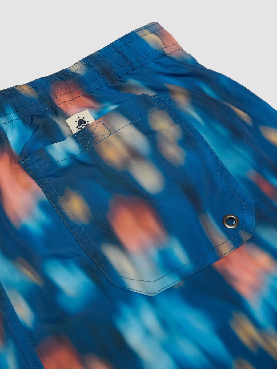 Blue boxer swim shorts with multicolour gradient print_5