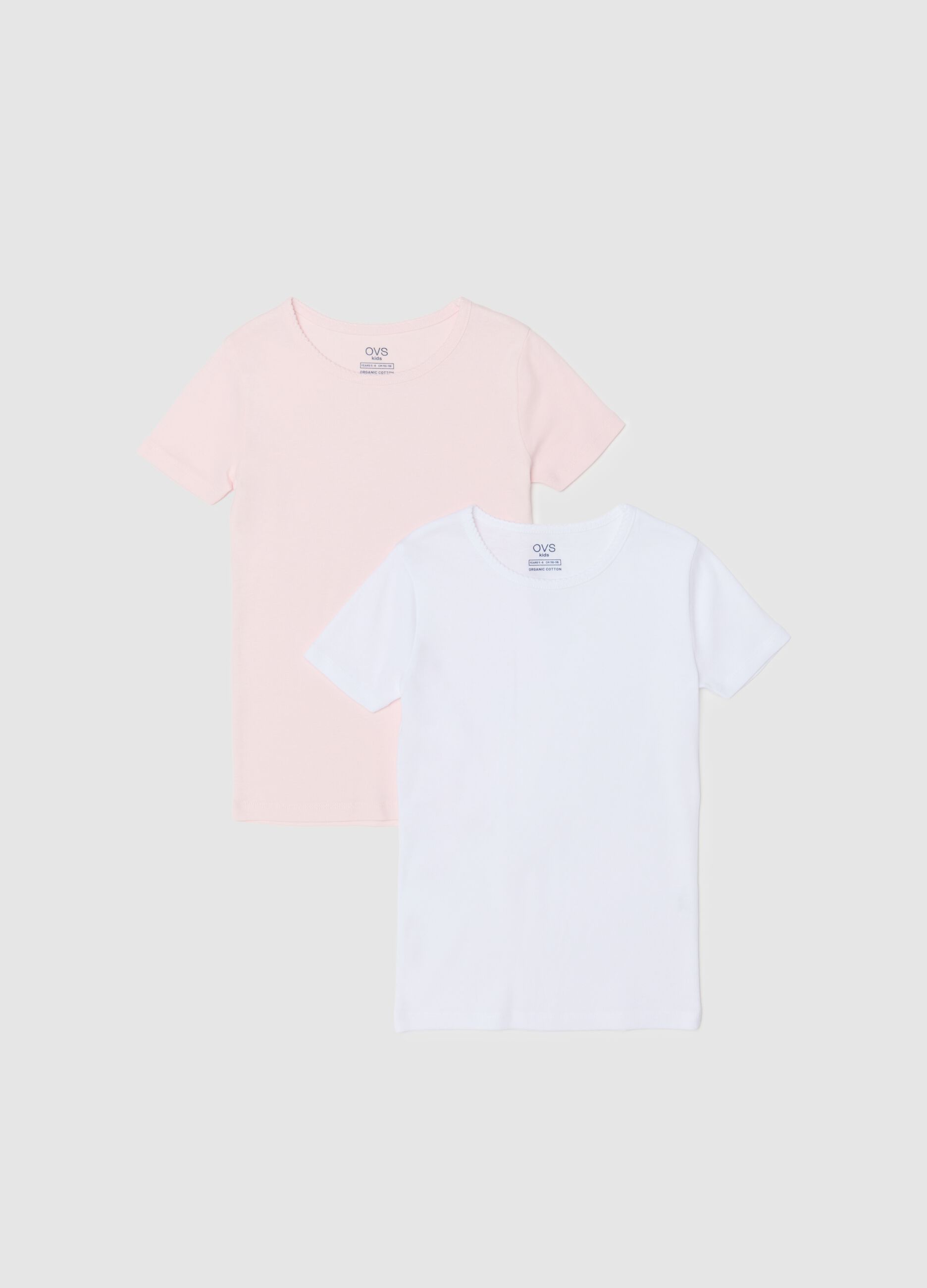 Girls' multicolour t-shirt twin-pack in pure cotton regular fit