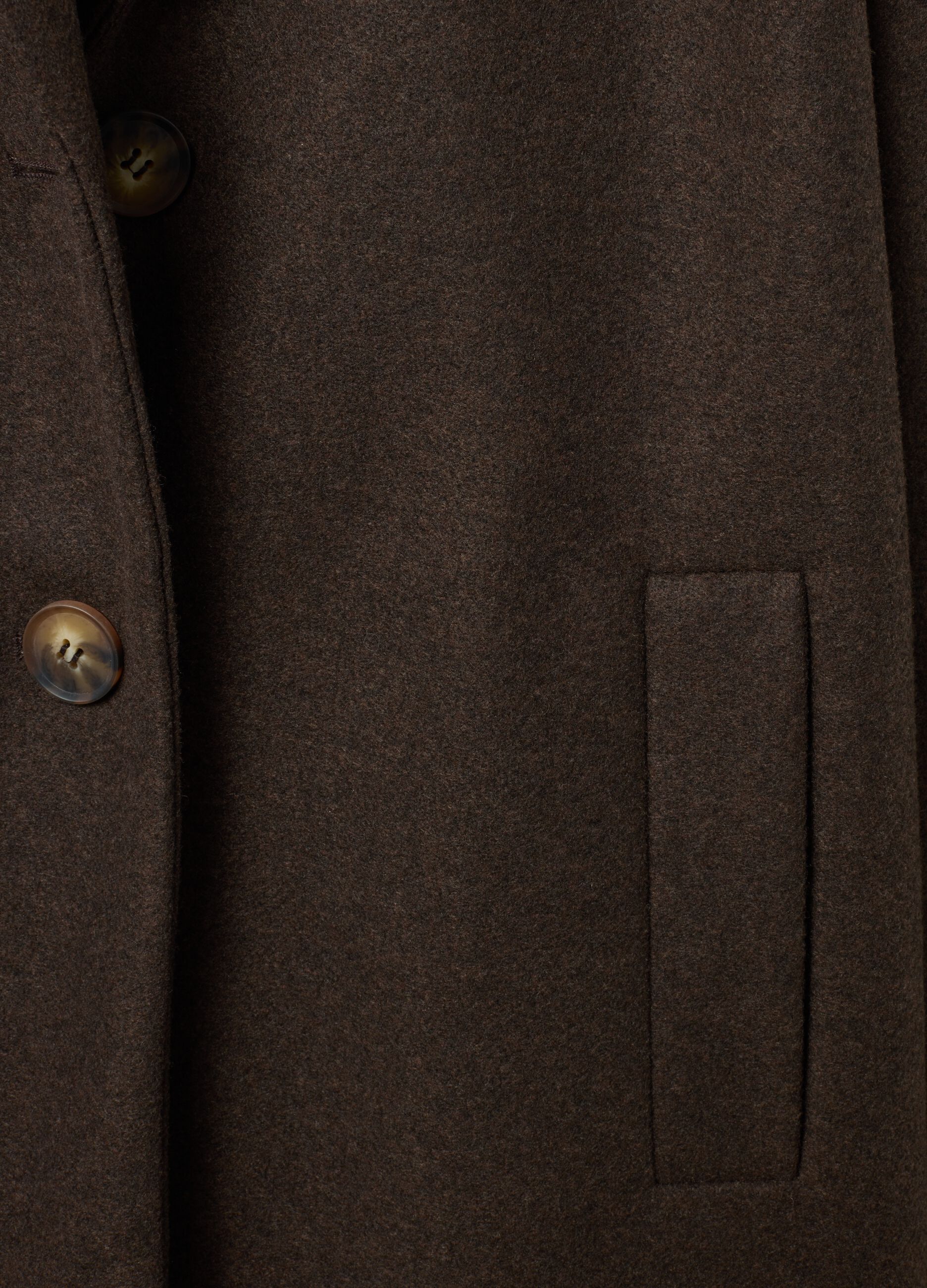 Brown regular-fit coat with lapels and buttons
