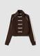 Brown cotton-blend sweatshirt with collar_0