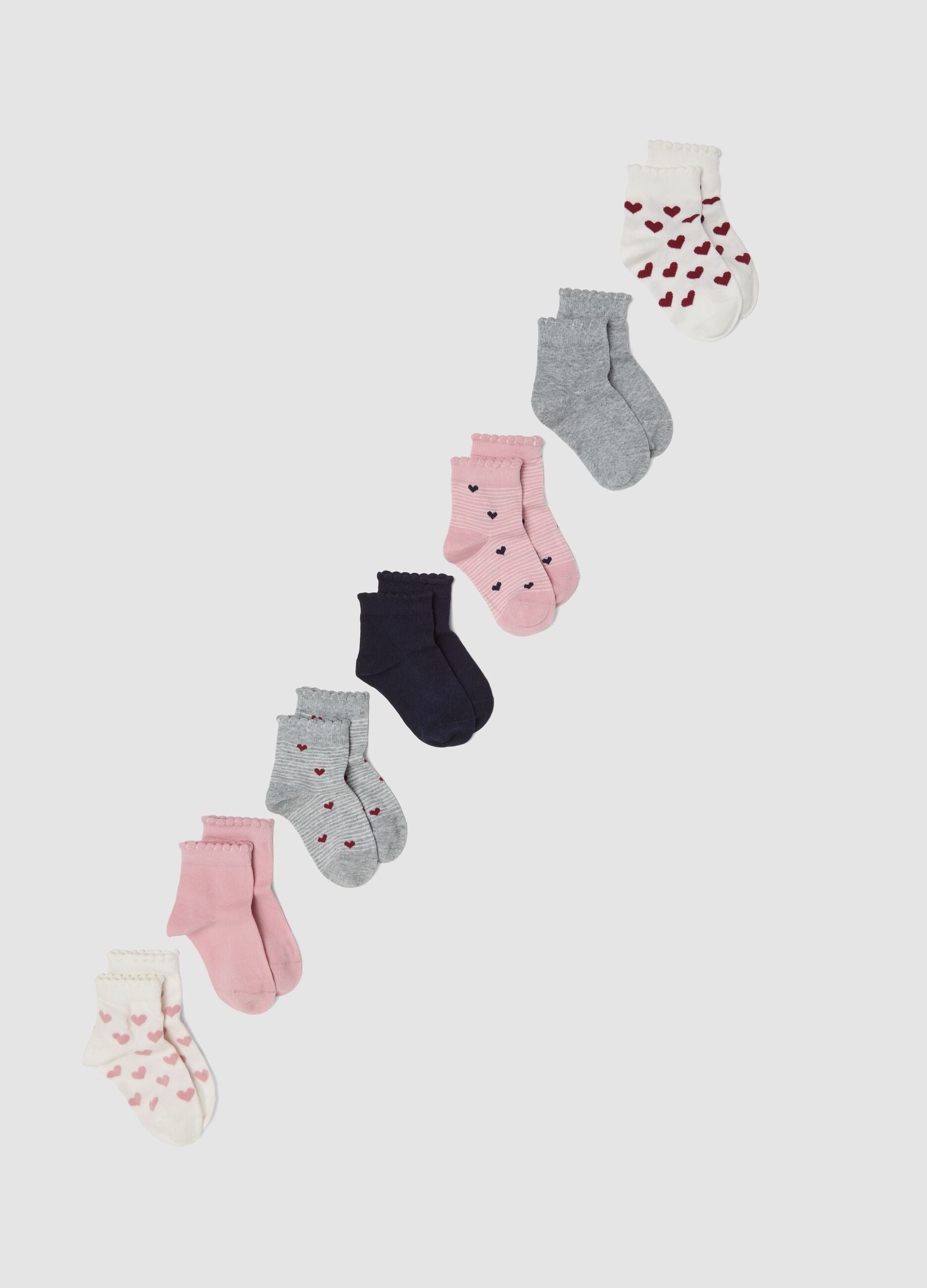 7-pack of multicolour short socks in stretch organic cotton