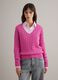 Pink pure cotton regular fit pullover with cable knit design_2