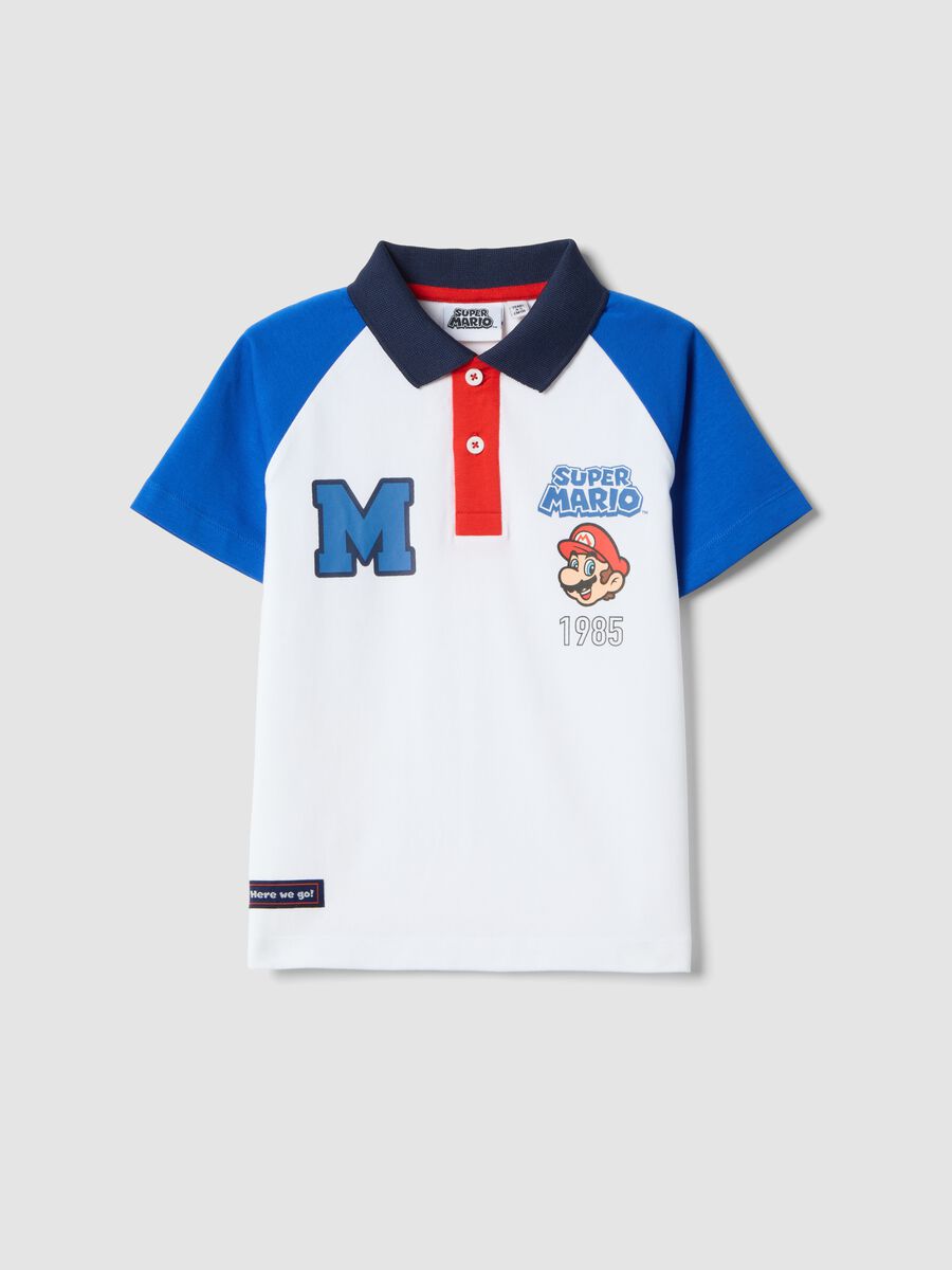 Multicolor Kinder Poloshirt aus elastischem Baumwollstoff mit Oversize-Passform_0