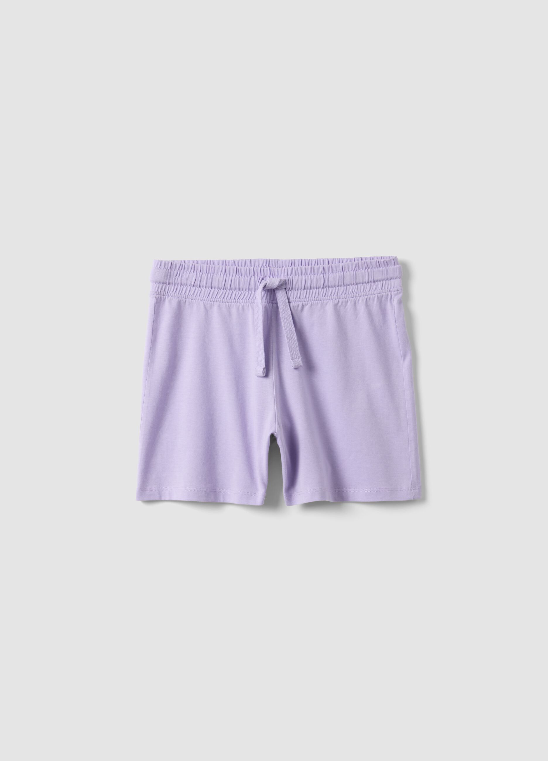 Girls&rsquo; purple pure cotton regular-fit shorts