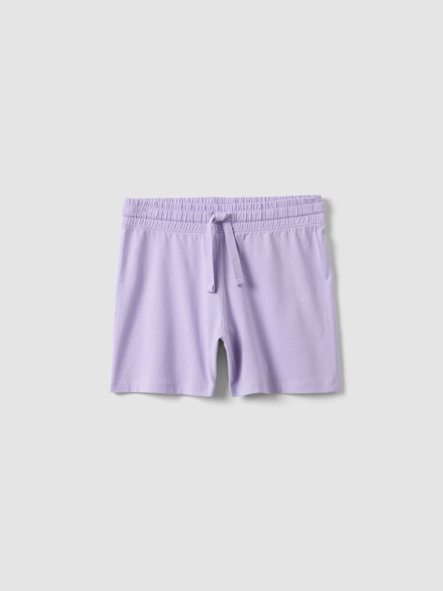 Girls&rsquo; purple pure cotton regular-fit shorts_0