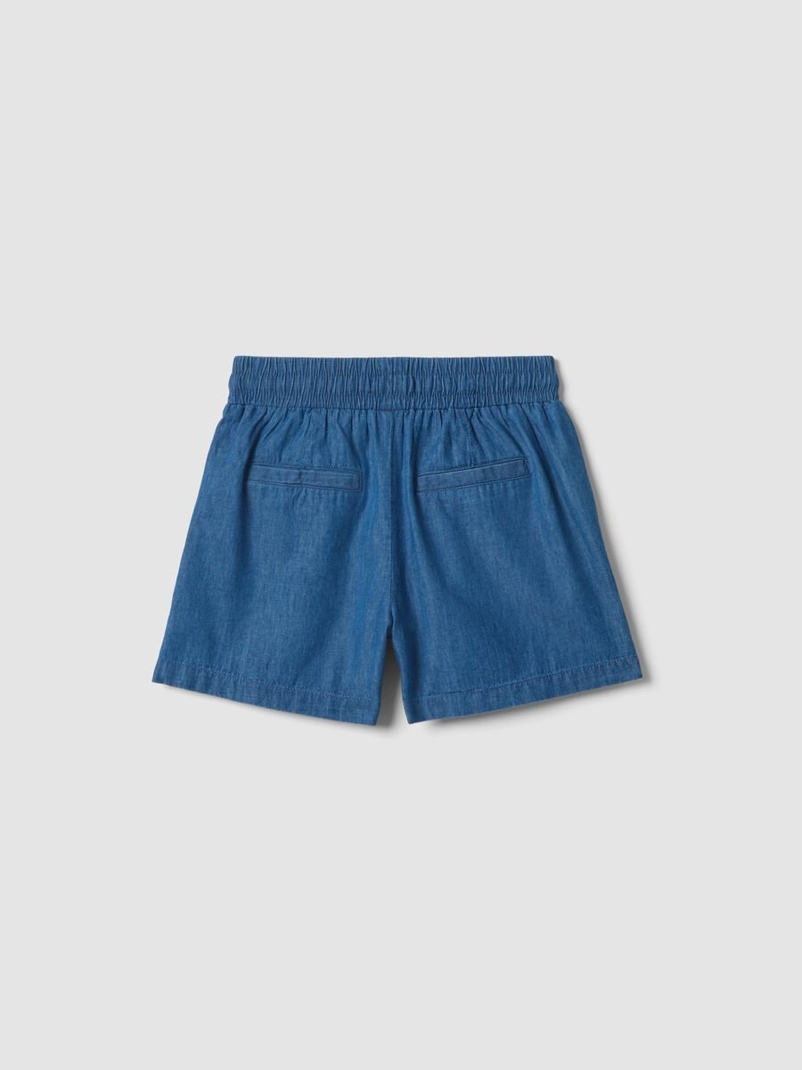M&auml;dchen-Shorts aus reinem Baumwoll-Denim in Blau mit normalem Schnitt_1