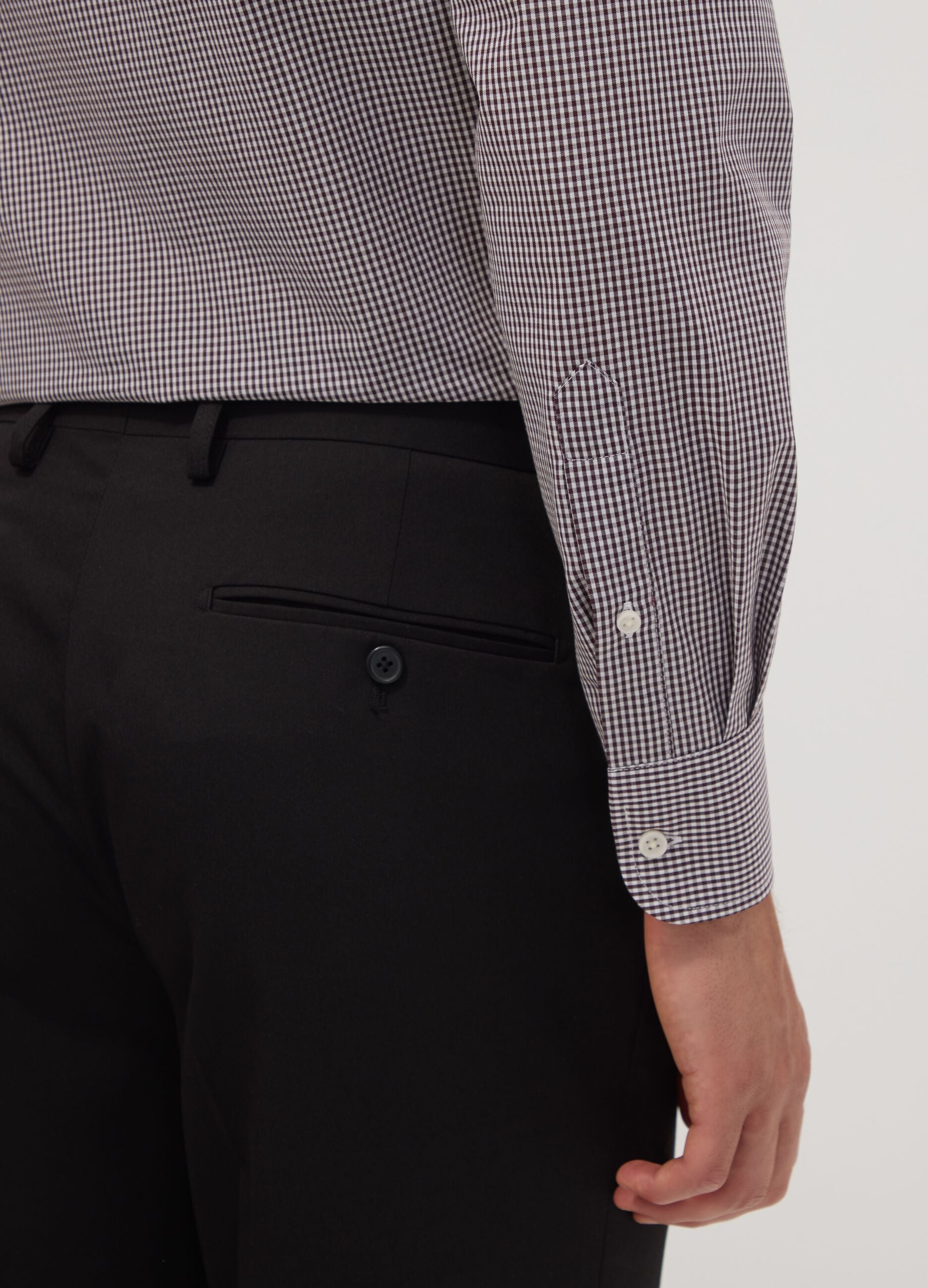 Easy-iron multicolour cotton-blend shirt with button-down collar, regular fit