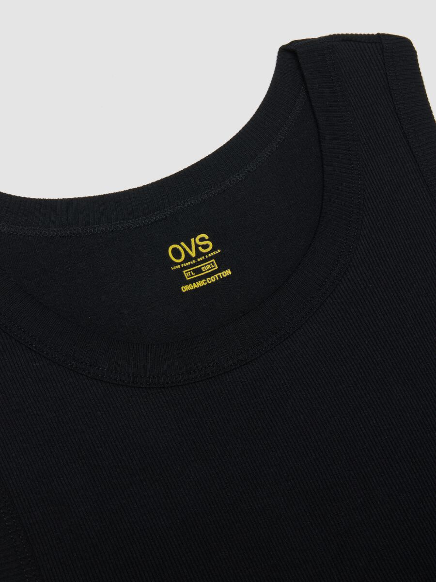 Black pure cotton vest regular fit_5