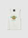 White cotton tank top regular fit with Hard Rock Cafe logo_4