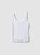 White stretch cotton fitted vest top_4