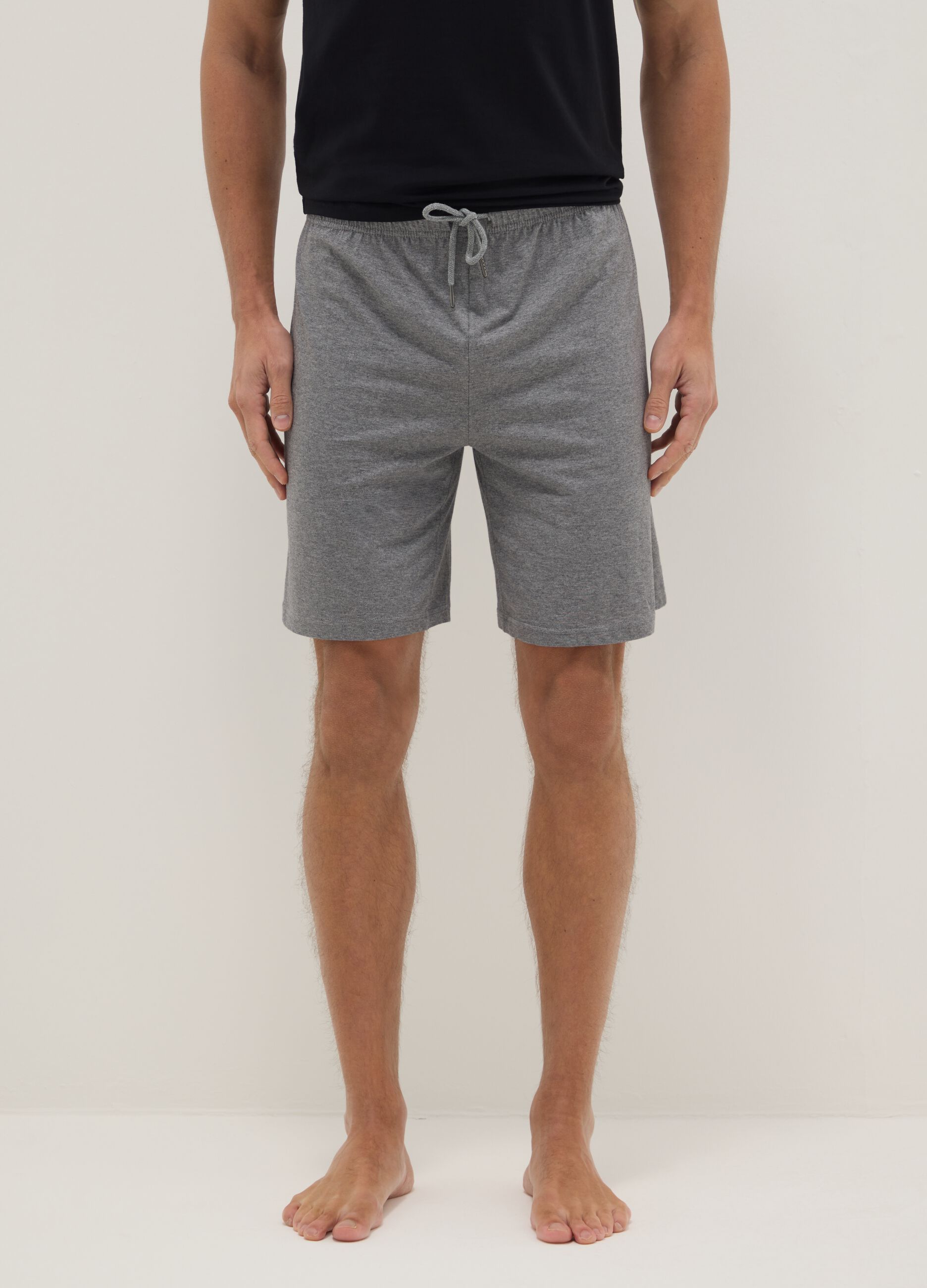 Multicolour regular fit pure cotton pyjama shorts two-pack