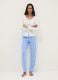 White pure cotton regular fit pyjama shirt with embroidery_1