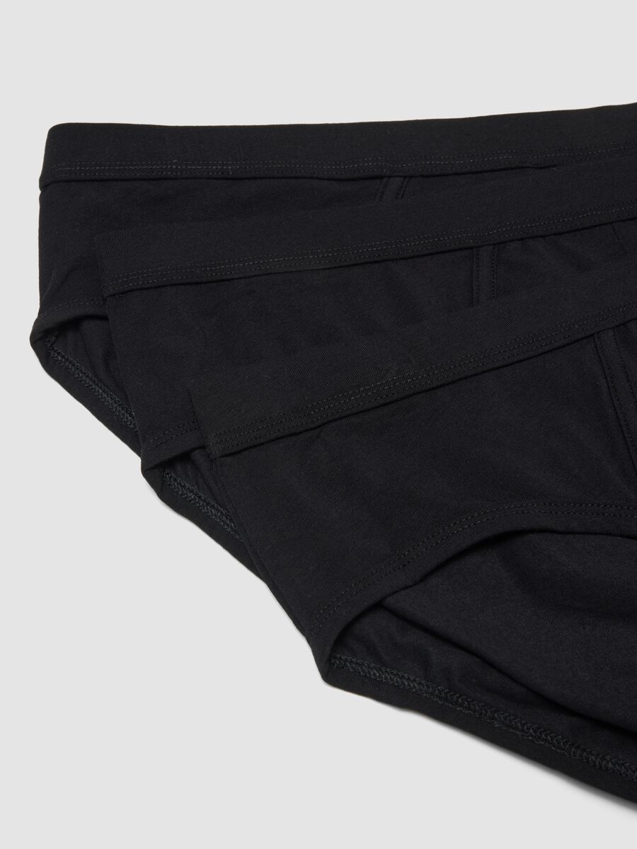 Pack of 3 black stretch cotton briefs, regular fit_5