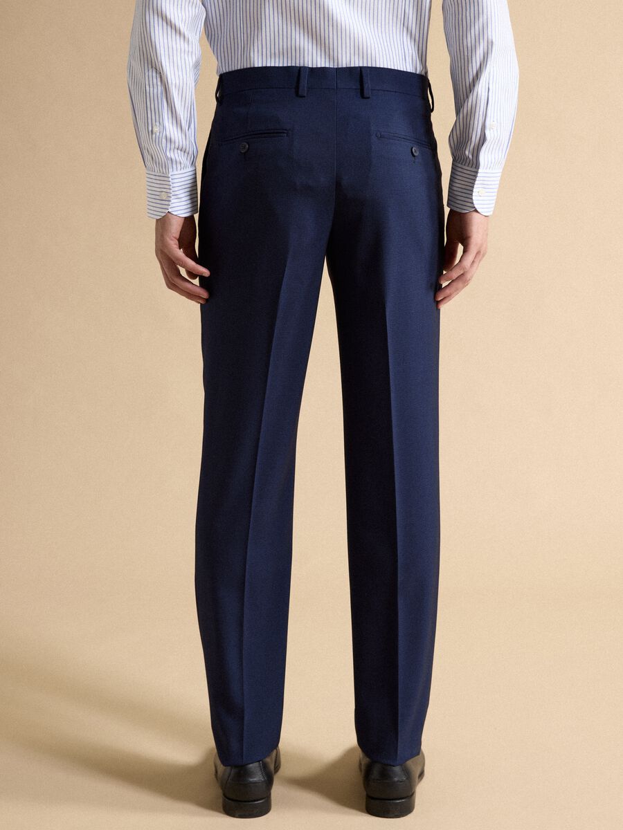 Blue slim-fit stretch formal trousers_3