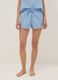 Light blue organic cotton pyjama shorts with embroidery_1