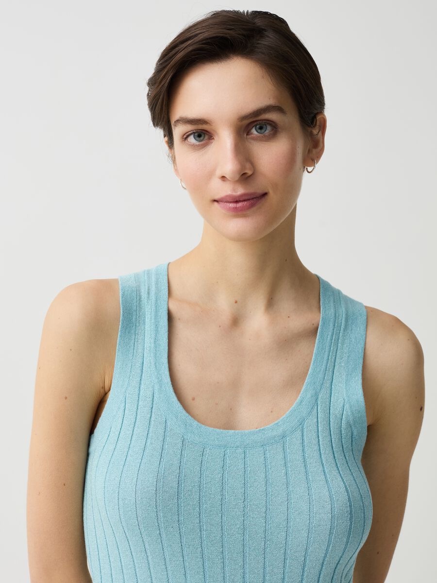 Flat ribbed tank top with lurex_1