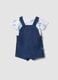 Multicoloured pure cotton baby outfit with Mickey Mouse_0