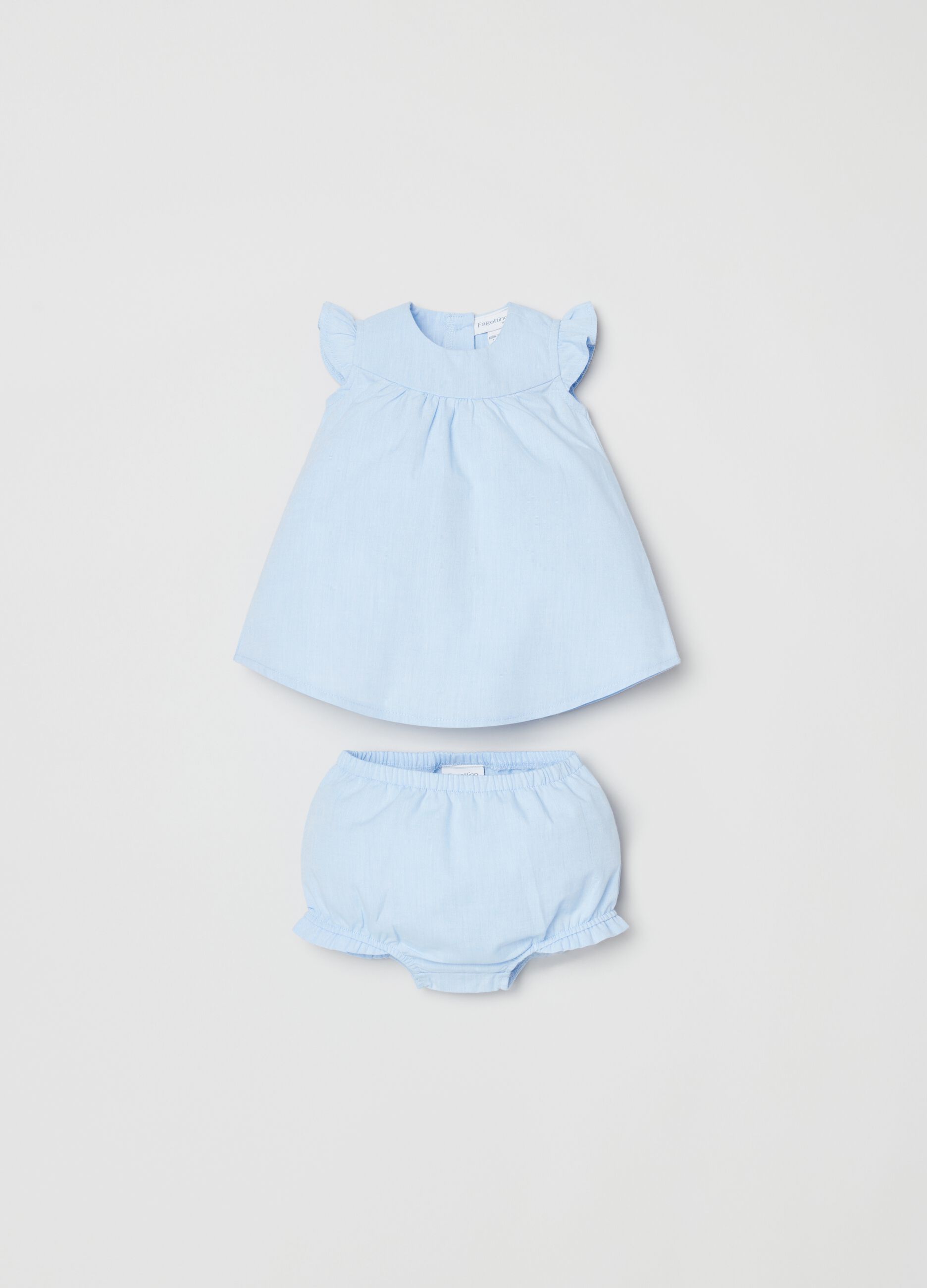 Dress and briefs set with ruffles