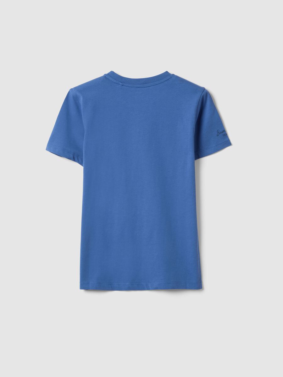 Boy's regular fit pure cotton blue T-shirt with print_4