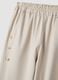 Beige regular-fit stretch cotton trousers with elasticated waist_1
