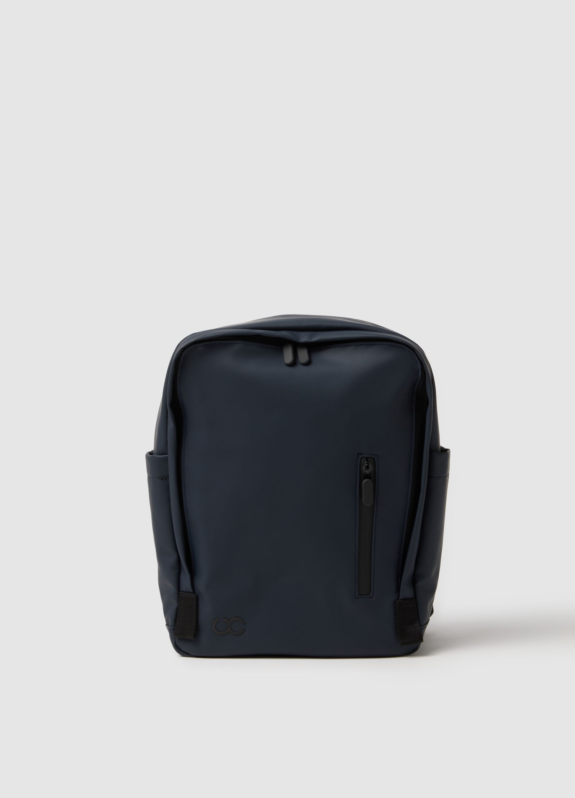 Mochila azul com al&ccedil;as ajust&aacute;veis e m&uacute;ltiplos bolsos