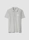 Grey short sleeve polo shirt in pure cotton_4