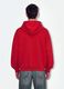 Red 100% cotton sweatshirt with oversized crew neck fit_2